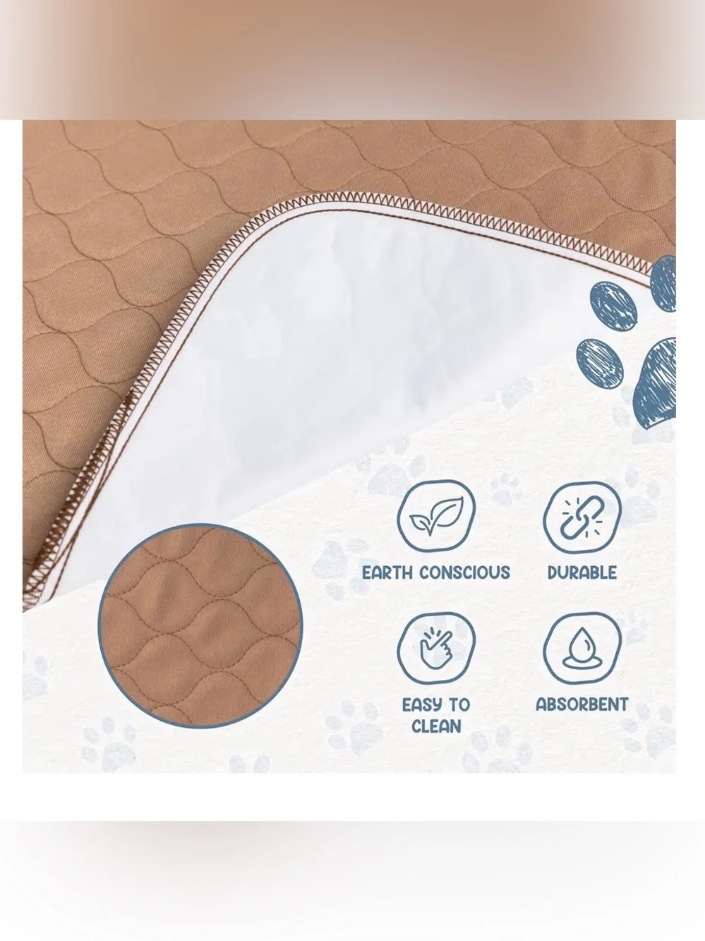 Reusable Dog Pee Pad - Tan